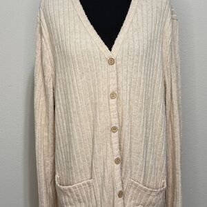 NWT S-Deer Cream/tan  Button-Up Cardigan